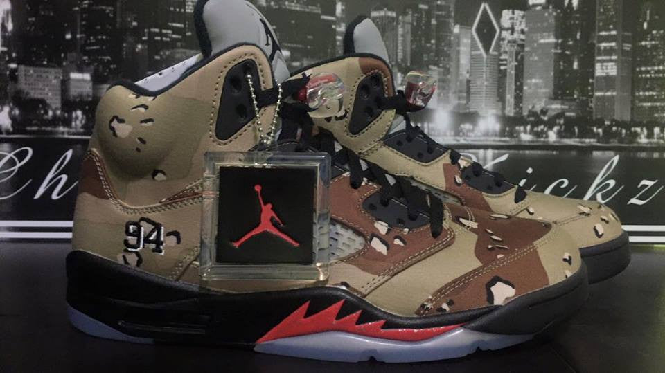 Jordan x Supreme Retro 5 Camo Sz10